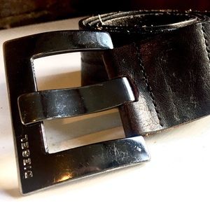Diesel Black/Dark Brown Leather Belt